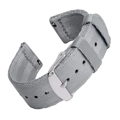 Image of Archer Watch Straps Seat Belt Nylon Quick Release Bands (Gray, 18mm)