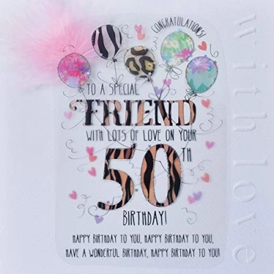 Image of WJB Cloud 9 Friend 50th Birthday Card