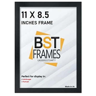 Image of Bargain Shop Az BLACK WOODEN EFFECT PICTURE PHOTO FRAMES (11&quot; x 8.5&quot;, Black)