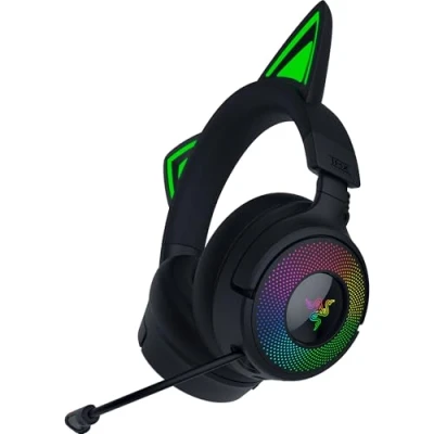 Image of Razer Kraken Kitty V3 Pro RGB Wireless gaming Headset reactive cat ears for streaming Headphone Triforce 40mm Driver Hyperspeed and Bluetooth THX Spatial Audio Black