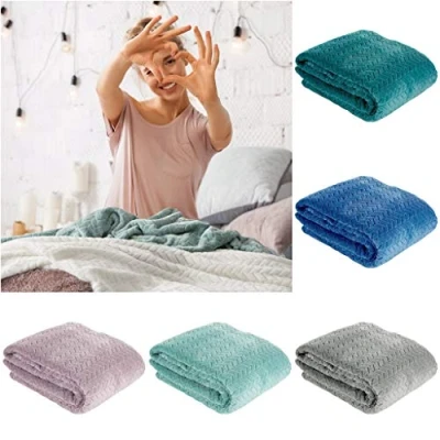 Image of Design91 Cuddly Cindy, Very Soft and Fluffy, Blanket, Quilt, Microfibre, Polyester, Antique Pink, 170 x 210cm