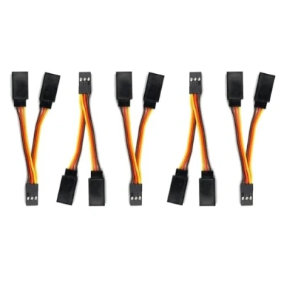 Image of Joskeijky 5 Pcs JR/Futaba Style Servo 1 To 2 Y Harness Leads Splitter Cable Male Female Extension Lead Wire for RC Models 7Cm