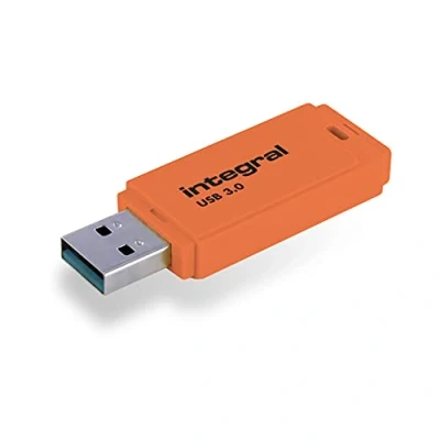 Image of Integral 32GB Neon Orange USB 3.2 Gen 1 Flash Drive
