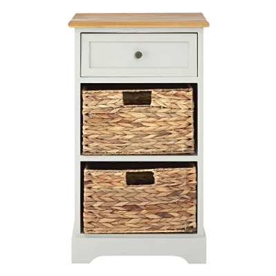 Image of Premier Housewares Vermont 1 Drawer and 2 Baskets Cabinet Grey