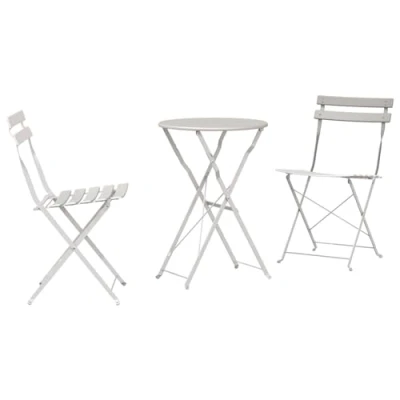 Image of vidaXL 3 Piece Beige Steel Folding Bistro Set