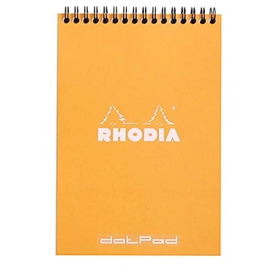 Image of RHODIA 16503C Spiral Notebook (Full Bound) Orange A5 Dotted Dot 80 Detachable Sheets 80G Clairefontaine Paper Soft and Resistant Coated Card Cover Classic