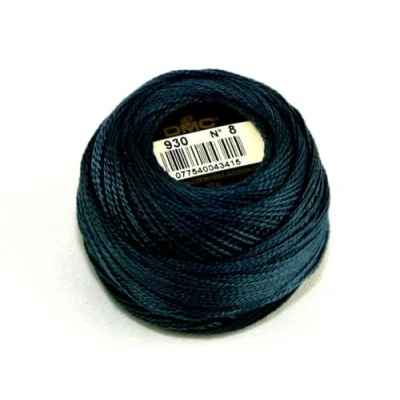 Image of DMC Cotton Perle Thread Size 8 930 per 10 Gram Ball