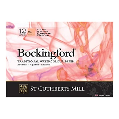 Image of Bockingford : Watercolour Paper Glued Pad 300gsm 12 Sheets A3 Hot Pressed