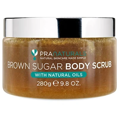 Image of PraNaturals Brown Sugar Body Scrub Natural Exfoliating Gently Removes Dead, Dry Skin Cells 280g