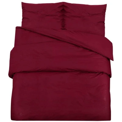 Image of vidaXL Duvet Cover Set Bordeaux 260x240 cm Light weight Microfiber