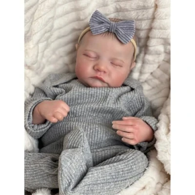 Image of Lonian Reborn Baby Dolls 20 Inch Lifelike Doll Real Life That Look Soft Sleeping Newborn Rerbon Vinyl (vinyl boy body)