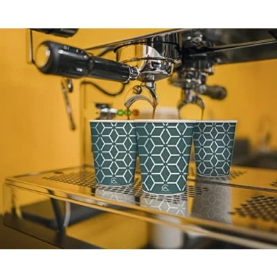 Image of Caramont, 200 Paper Cups 7 oz with Wooden Stirrers, Environmentally Friendly, Heat Resistant, for Cold, Hot Drinks, Ideal Coffee, Tea, Birthday etc.