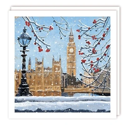 Image of Tracks Publishing Charity Christmas Cards Westminster in Winter Eco Friendly Pack of 5