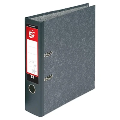Image of 5 Star Office Lever Arch File 70mm Foolscap Cloudy Grey [Pack 10]
