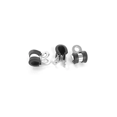 Image of 25x Simply Pack of 10 6mm Zinc Plated Mild Steel &amp; Edpm Rubber P Clip S 6 PC