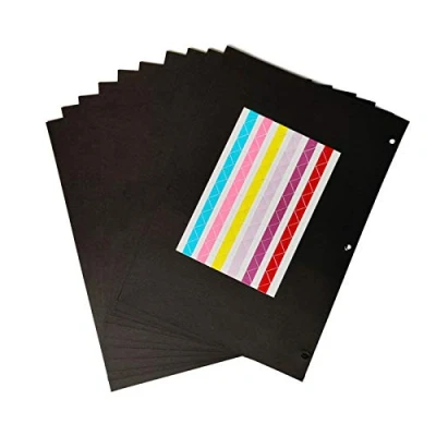Image of ZEEYUAN Scrapbook Pages 26cm x 18.5cm, Black Refill for World Map Photo Albums 10pcs