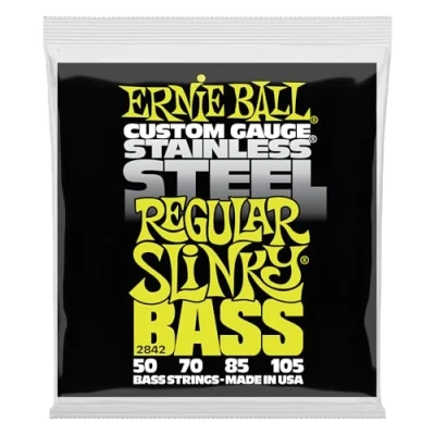 Image of Ernie Ball Regular Slinky Stainless Steel Electric Bass Strings 50 105 Gauge