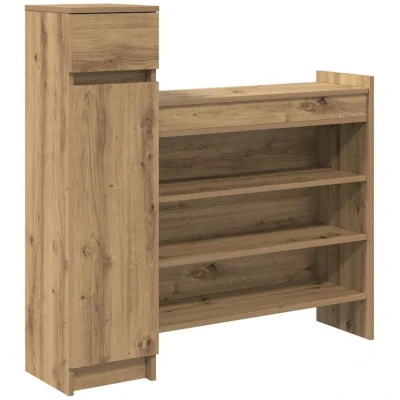 Image of vidaXL Shoe Cabinet Artisan Oak 100.5x28x100 cm Engineered Wood
