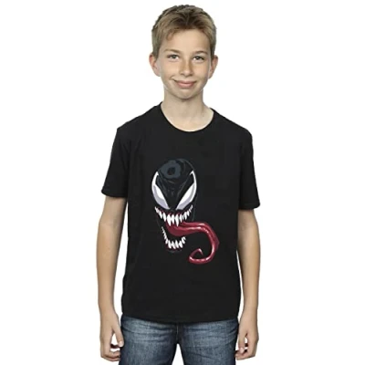 Image of Marvel Boys Venom Face T Shirt Black 3 4 Years