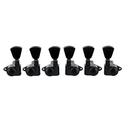 Image of Musiclily Economy 3L3R Roto Style Sealed Guitar Tuners Machine Heads Tuning Pegs Keys Set for Epiphone Les Paul SG ES, Keystone Button Black