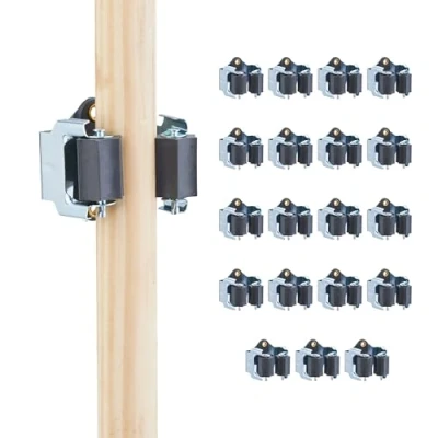 Image of Relaxdays Set of 20, for Clamping, Broom Wall, Garden, Iron and polyresin, Silver/Black, 60% 40%, 20 Piece Tool Holder