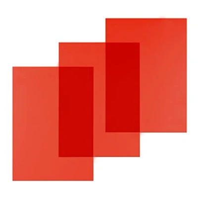 Image of PAVO Premium A4 200 μ PVC Glass Cover Transparent/Red (Pack of 100)
