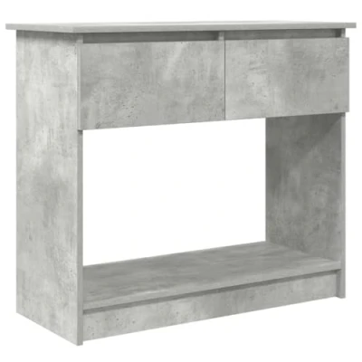 Image of vidaXL concrete grey console table with drawers modern engineered wood storage organizer 85.5x38.5x74.5 cm for living room/hallway