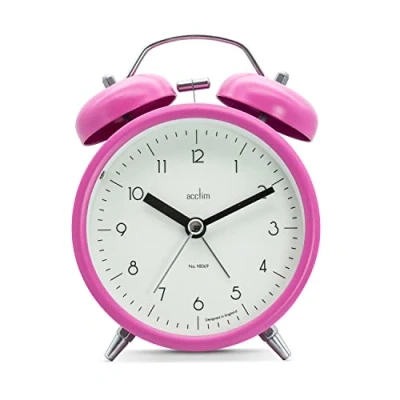 Image of Acctim Aksel Analogue Alarm Clock Quartz Metal Bell Backlight (Villanelle)