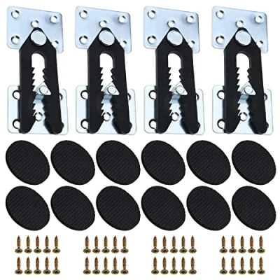 Image of Be In Your Mind 4PCS Sofa Sectional Furniture Connector Joint Snap Alligator Clip with Screws and 12PCS Pads Couch Interlocking Clips