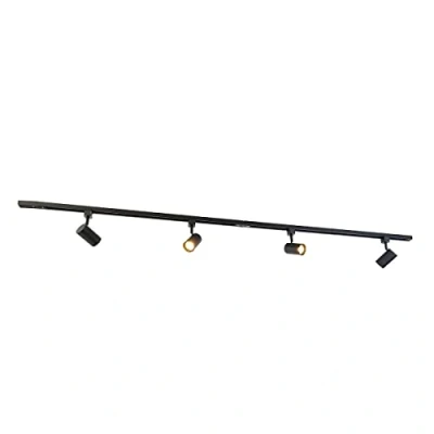 Image of Qazqa Modern 1 Phase Rail System with 4 Spots Black Jeana Suitable for LED GU10 Way Light Steel Surface Mounted spotway Bedroom I