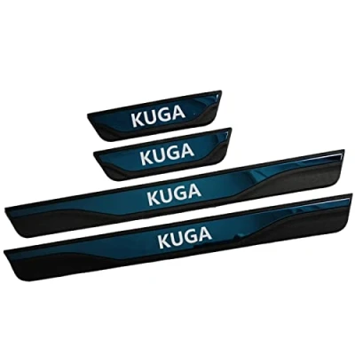 Image of 4pcs Car Door Sill Protector Strips Stainless Steel Threshold Protective Film Kick Plate Cover Sticker for Fo rd Kuga 2013 2014 2015 2016 2017 2018 2019 Accessories,Blue