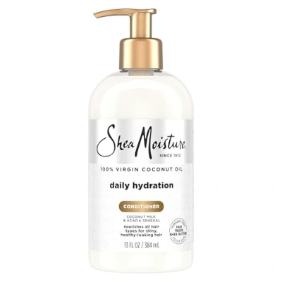 Image of Shea Moisture Daily Hydration 100% Virgin Coconut Oil hair Conditioner silicone and sulphate free for all types 384 ml