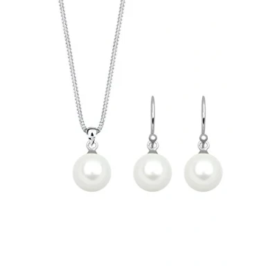 Image of Elli Jewelry Set Ladies Elegant Ear Hanger Basic with Shell Core Pearls in 925 Sterling Silver