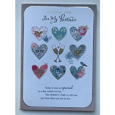 Image of Wishing Well Studios Greetings Card Anniversary Wishes for My Partner