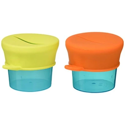 Image of Boon SNUG Stretchy Silicone Lids for Babies from 9 Months+, blue