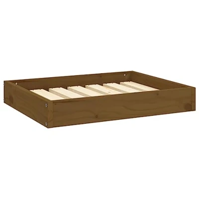 Image of vidaXL Dog Bed in Honey Brown Solid Pinewood Construction, Minimalist Design Ideal for Indoor or Outdoor Use