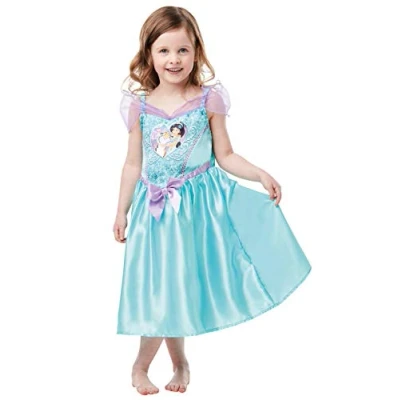 Image of Rubie&#039;s Official Disney Princess Sequin Jasmine Classic Costume, Childs Size Small Age 7 8 years, Height 128 cm