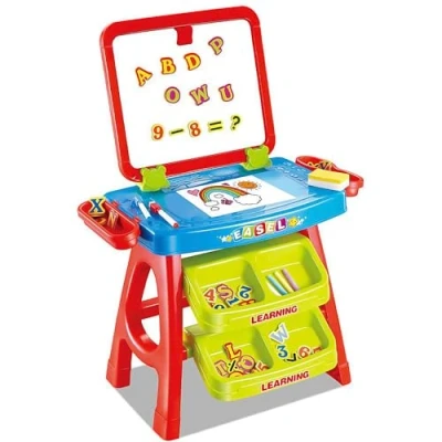 Image of Childs 2 in 1 Learning Desk &amp; Magnetic Easel Blackboard White Board Letters