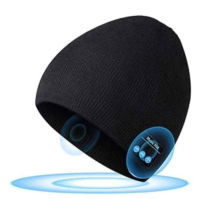 Image of Stocking Fillers for Men Women Bluetooth Beanie Hat: Mens Gifts Christmas Eve Box Hat with Headphone Secret Santa Gifts, Xmas Her Him Dad Teenage Girls Boys
