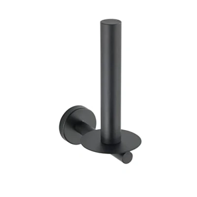 Image of WENKO Bosio Toilet Roll Holder, Matt Black, 8 x 18 12,5 cm