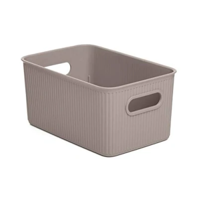 Image of Tatay 7010203 Storage Box Baobab, 5L Capacity, Polypropylene, BPA free, Taupe. Measures 18.1 x 27.2 13 cm