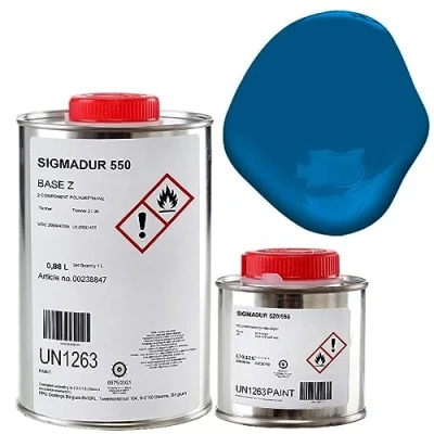 Image of Polyurethane paint for boats, yachts, kayaks BLUE 1L anti corrosion paint, bathtub