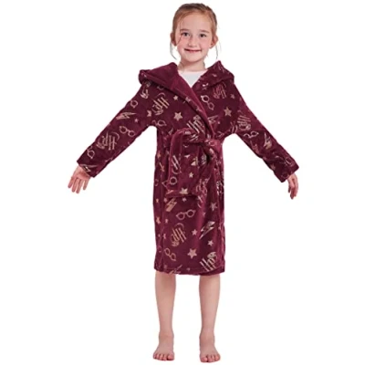 Image of Girls Boys Harry Potter Dressing Gown Bathrobe Robe (Harry Potter, 9 10 Years)