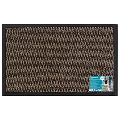 Image of JVL Heavy Duty Commodore Backed Barrier Door Floor Mat, Brown, 40 x 60 cm