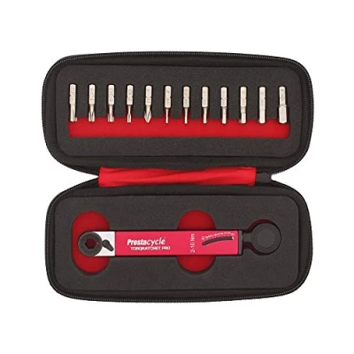 Image of Prestacycle TorqRatchet Pro Multi Tool All in ONE Install/Remove Ratchet Plus 2 10Nm Beam Torque 3X Readout (Deluxe Zipper Case Kit with (12) S2 Hex Bits)
