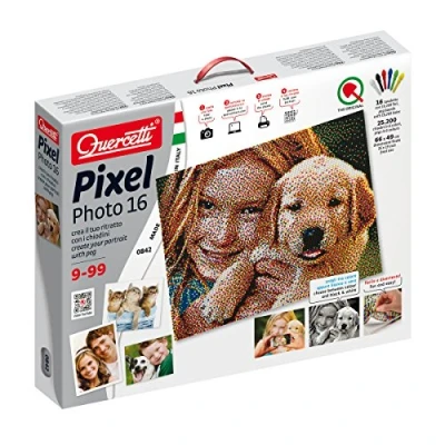 Image of Quercetti 0842 Pixel Photo 16 TAV. Kids&#039; Mosaic Kits, Multicolored