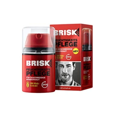 Image of BRISK Moisturising Care for Smooth Men&#039;s Skin with Malt Extract / Absorbs Quickly 24 Hour Moisture
