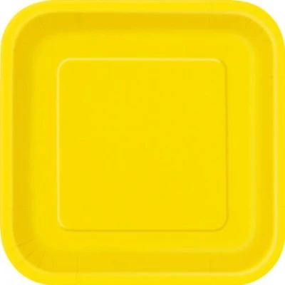 Image of Unique Yellow Square Paper Plates