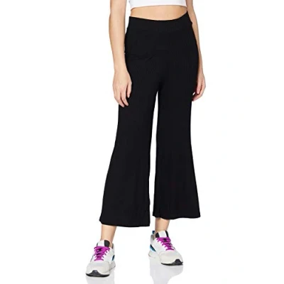 Image of Lee Cooper Women&#039;s Rib Culotte Slacks, Black, M