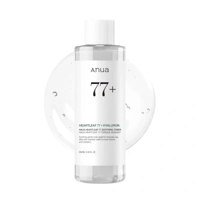 Image of Anua Heartleaf 77 Soothing Toner, Moisturizing &amp; Calming Facial Toner for Glass Skin, Panthenol, Hyaluronic Acid, Hydration Sensitive Vegan, Korean Skin Care, 250ml/8.45 fl.oz.